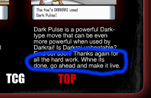 Darkrai mistake on Darkrai.com