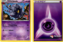 Whirlipede and Psychic Energy Pokemon League Insect Badge Season Promos