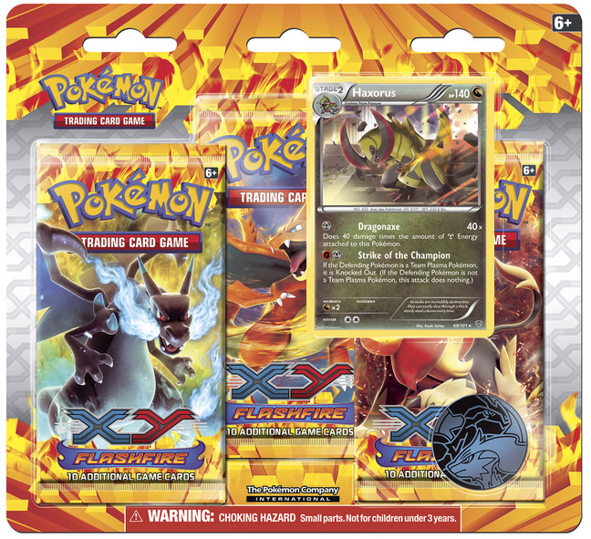 Flashfire 3-pack blister with Haxorus promo