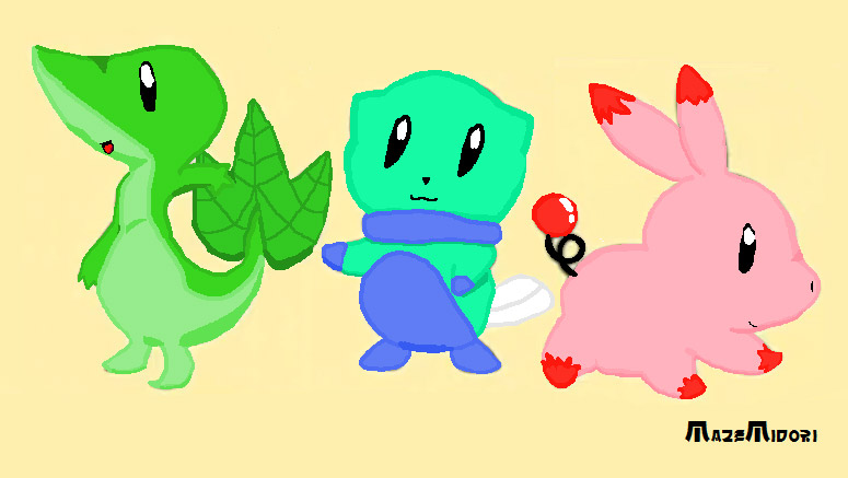 Speculative Fan Art of the Fifth Generation Starters 