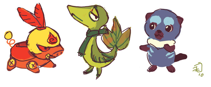 Generation 5 starter pokemon 2 by matttheapple