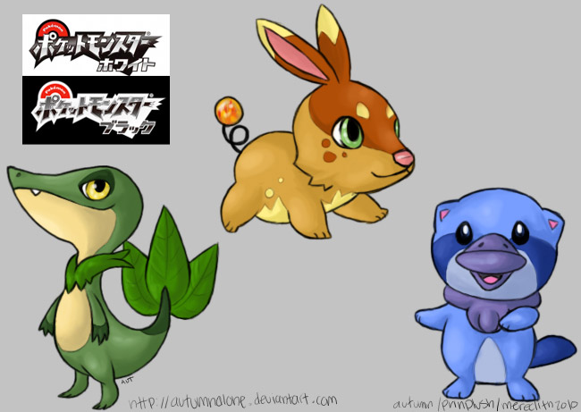 Here are the three new starters'.silhouettes - Pokémon Black/White -  Giant Bomb