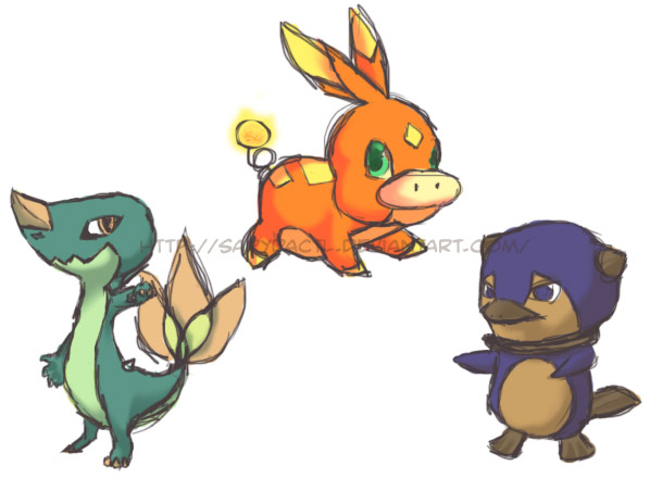 Speculative Fan Art of the Fifth Generation Starters 