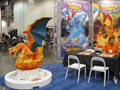 Life-sized Charizard figurine.