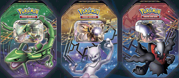 Fall 2012 Tins: Legendary EX Tins Featuring Mewtwo-EX, Darkrai-EX, Rayquaza-EX