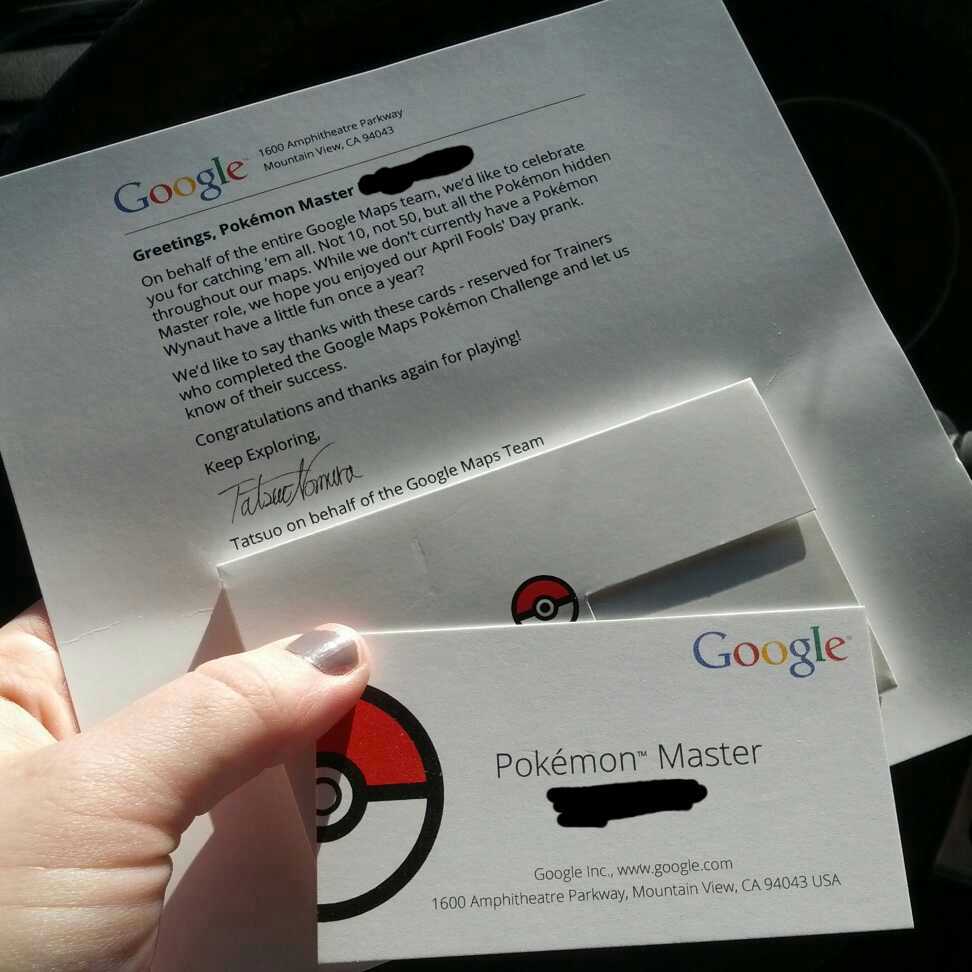 Pokemon Master Google Business Card