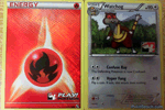 Pokemon League Basic Badge Season - Fire Energy and Watchog Promos