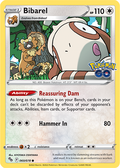 Pokemon Go English Ditto Unpeeled Bidoof Card 059/078