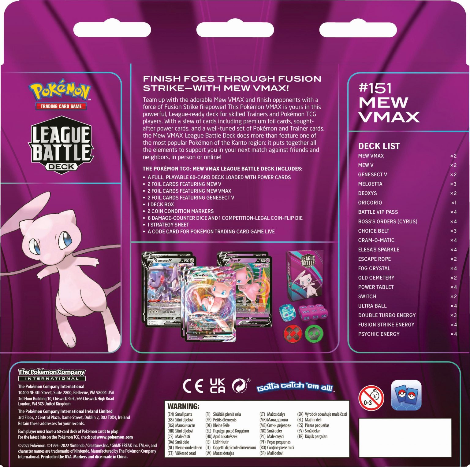 Mazzo Lotte Lega Mew VMax POKEMONSTORE.IT