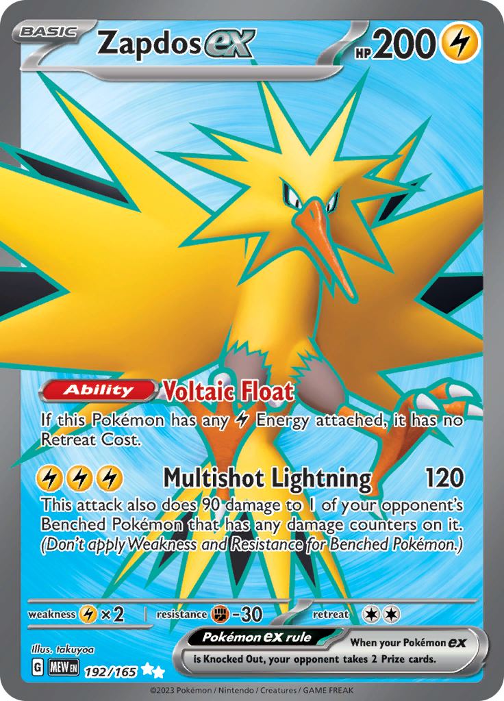 POKEMON 151 - Pokémon - Graded Card Zapdos EX - Special Art - 202