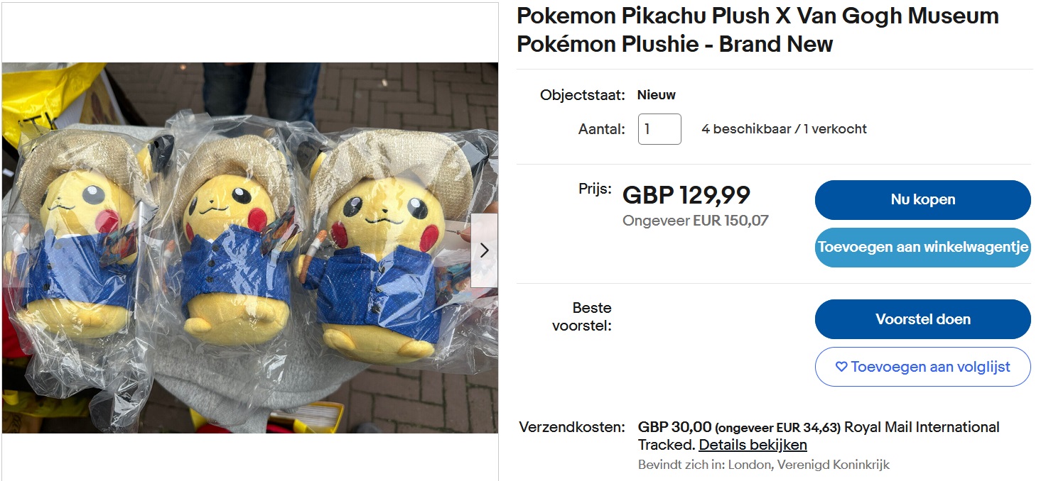 Van Gogh Museum left without Pokémon merchandise after scalpers